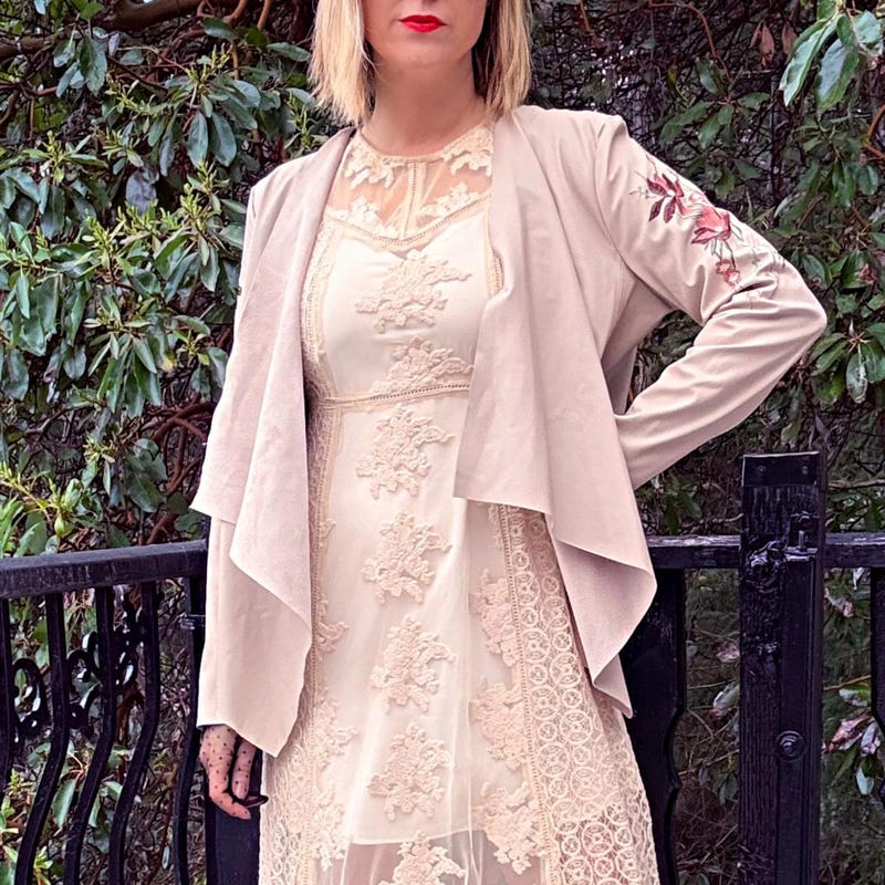 GENUINE cream leather coat