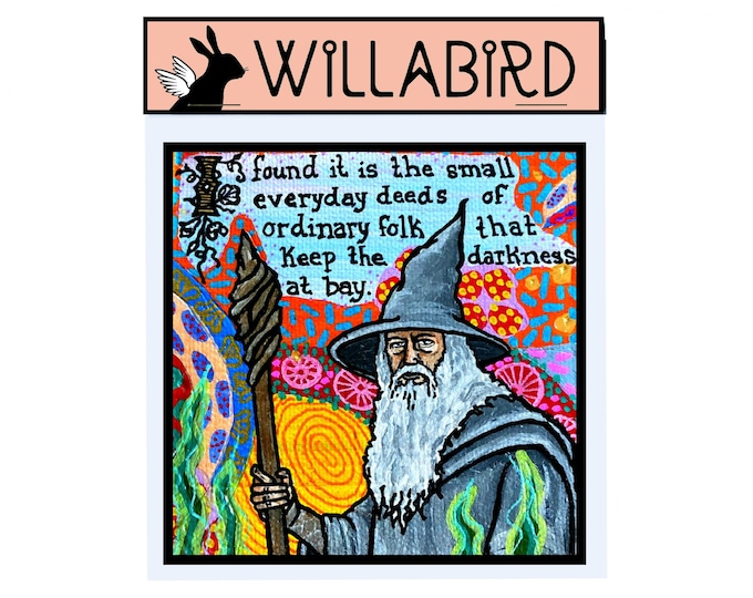 Gandalf the Grey Magnet by Willabird Designs Artist Amber Petersen. Ian McKellen in Lord of Rings & The Hobbit