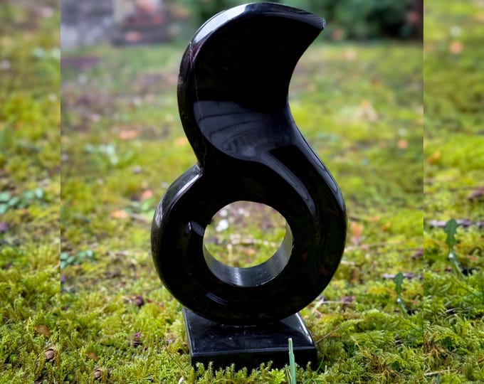 1980's La Flama Black Marble Abstract Flame Sculpture by Leonardo Nierman found by Willabird Designs Vintage Finds