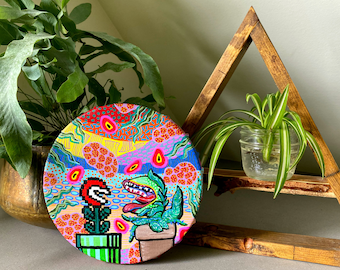 Piranha Plant vs Audrey II Painting, Super Mario Bros. x Little Shop of Horrors