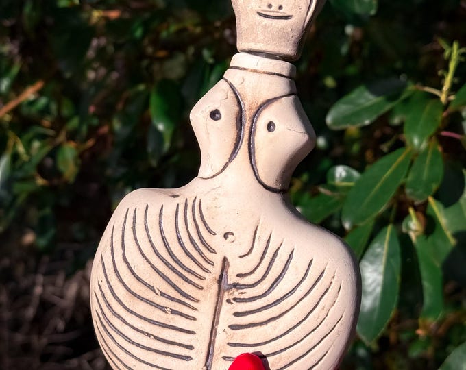 Vintage Female Form Pottery Bottle found by Willabird Designs Vintage Finds