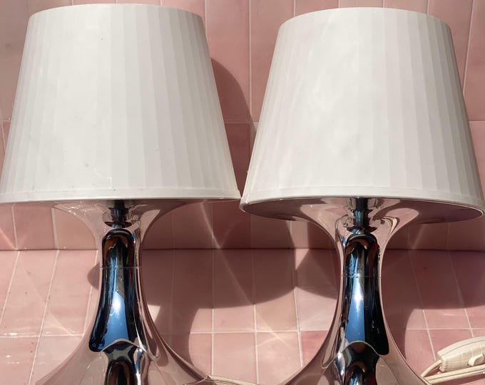 Silver Ikea LAMPAN Space Age Mushroom Lamps found by Willabird Designs Vintage Finds