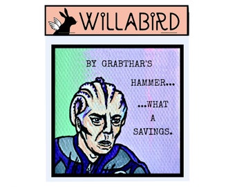 Galaxy Quest Alan Rickman Magnet, Grabthars Hammer Tribute