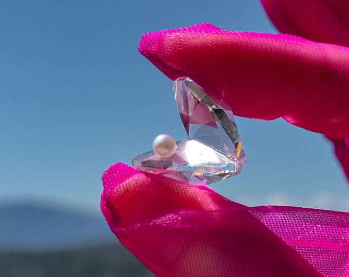 Miniature Vintage Swarovski Crystal Clam found by Willabird Designs Vintage Finds