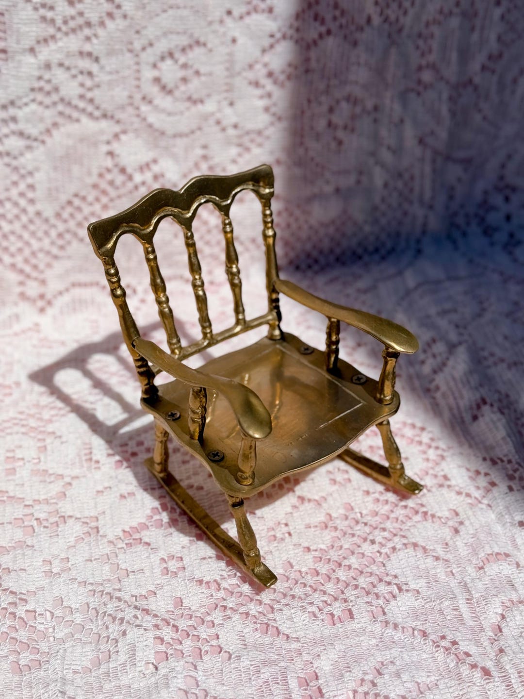 Mid Century Brass Rocking Chair Found by Willabird Designs Vintage ...