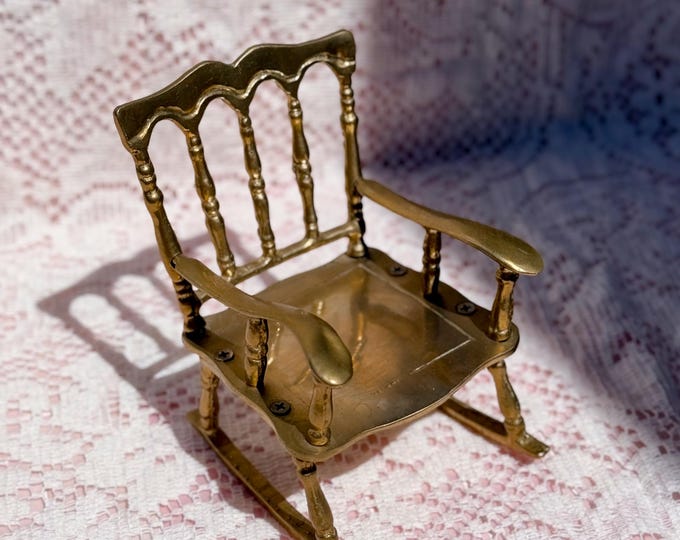 Mid Century Brass Rocking Chair found by Willabird Designs Vintage Finds