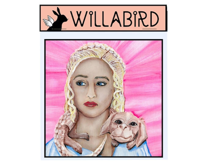 Mother of Dragons Magnet by Willabird Designs Artist Amber Petersen. Game of Thrones & Neverending Story Mashup