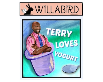 Brooklyn Nine Nine Terry Loves Yogurt Magnet by Willabird Designs Artist Amber Petersen