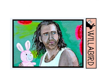 Nic Cage Con Air Magnet by Willabird Designs Artist Amber Petersen. Put the Bunny Back in the Box