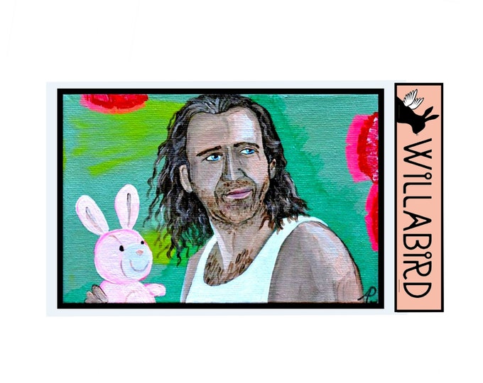 Nic Cage Con Air Magnet by Willabird Designs Artist Amber Petersen. Put the Bunny Back in the Box