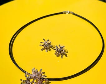 Vintage Coral Reef Earrings & Necklace Set found by Willabird Designs Vintage Finds