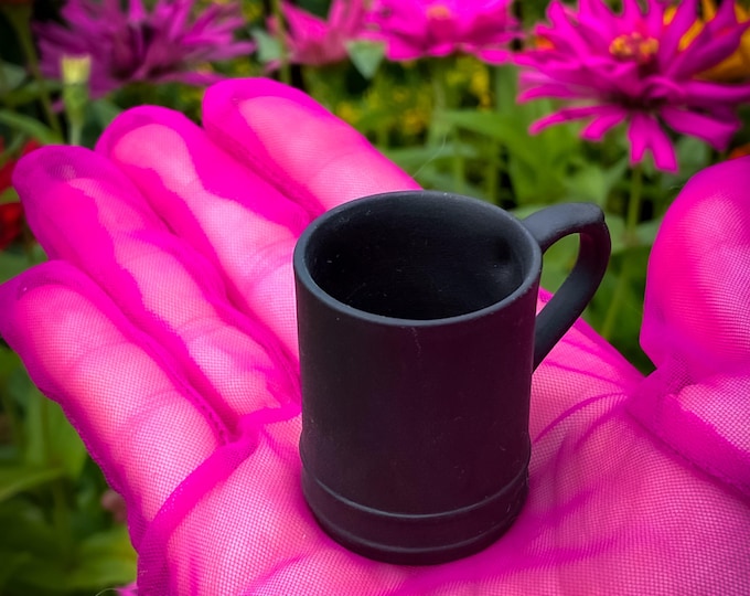 Vintage 1960's Wedgwood Jasperware Mini Tankard in Rare Black Basalt, found by Willabird Designs Vintage Finds