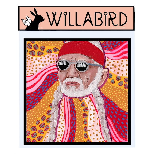 Willie Nelson Magnet by Willabird Designs Artist Amber Petersen