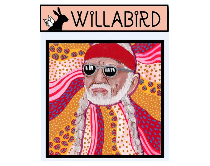 Willie Nelson Magnet by Willabird Designs Artist Amber Petersen