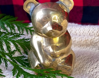 1980’s Brass Panda Bear Bank found by Willabird Designs Vintage Finds