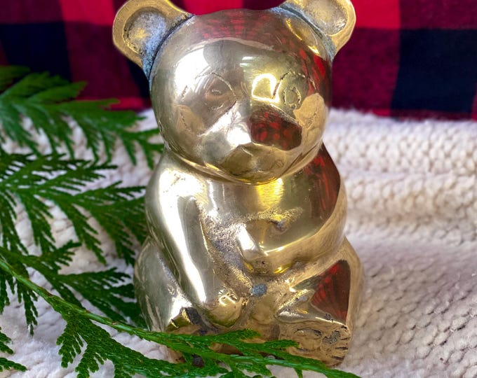 1980’s Brass Panda Bear Bank found by Willabird Designs Vintage Finds