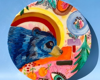 Bear Shiny Resin Painting by Willabird Designs Artist Amber Petersen