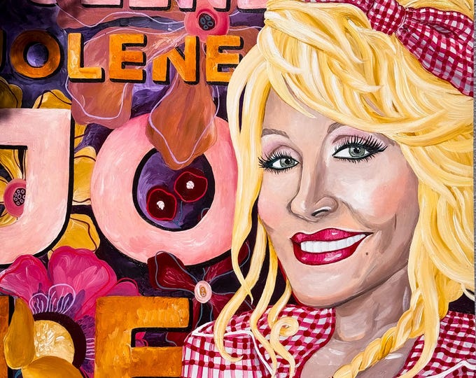 Dolly Parton Oil Painting, Large Portrait Art by Willabird Designs