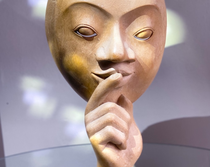 Large Vintage “Shhh” Please Be Quiet Sculpture found by Willabird Designs Vintage Finds