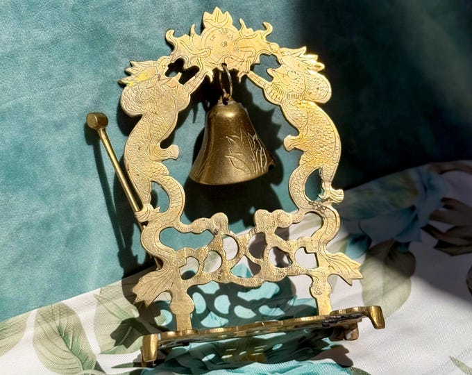 Vintage brass dragon meditation bell found by Willabird Designs Vintage Finds
