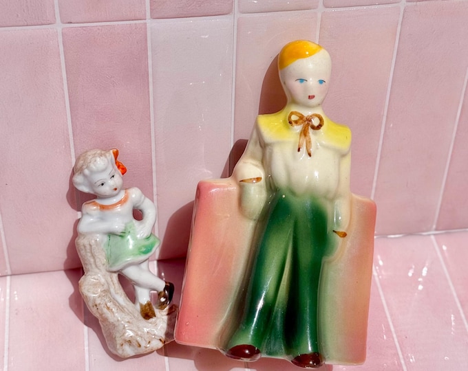 Sassy Antique Kitsch Figurine & Planter found by Willabird Designs Vintage Finds