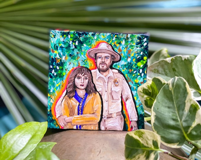 Stranger Things Paintings by Willabird Designs Artist Amber Petersen. Joe Keery, David Harbour, Winona Ryder, Gaten Matarazzo