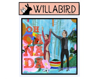 Oh Canada Scott Moir & Tessa Virtue Magnet by Willabird Designs Artist Amber Petersen