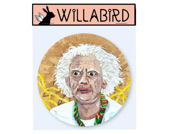 Doc Brown Magnet by Willabird Designs Artist Amber Petersen. Christopher Lloyd, Back to the Future