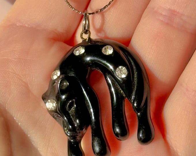 Iconic 1970’s Black Panther Necklace found by Willabird Designs Vintage Finds