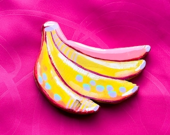 Handpainted Wood Wall Art – Banana Bunches by Amber Petersen for Willabird Designs