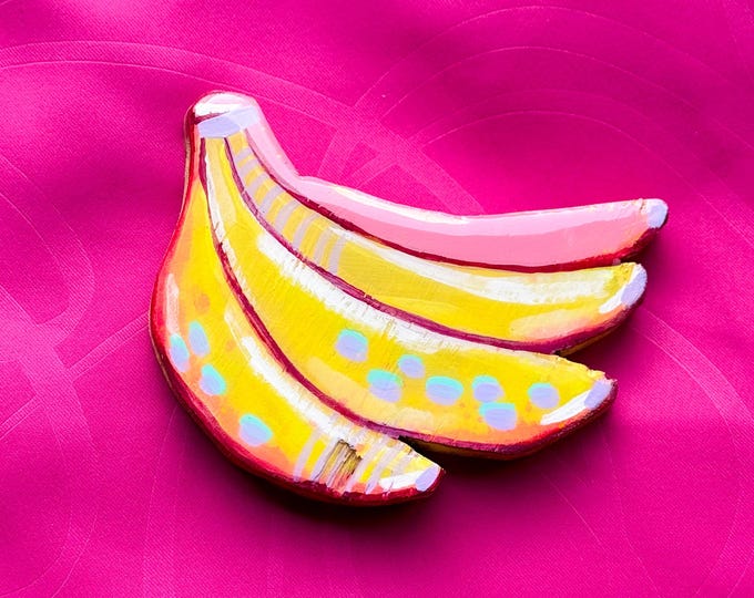 Handpainted Wood Wall Art – Banana Bunches by Amber Petersen for Willabird Designs