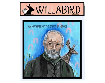 Davos Game of Thrones Magnet by Willabird Designs Artist Amber Petersen