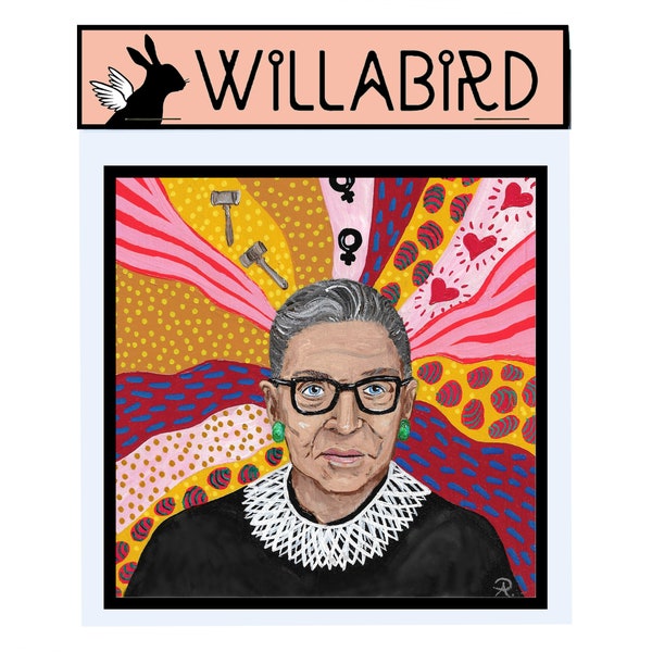 Ruth Bader Ginsburg Magnet by Willabird Designs Artist Amber Petersen