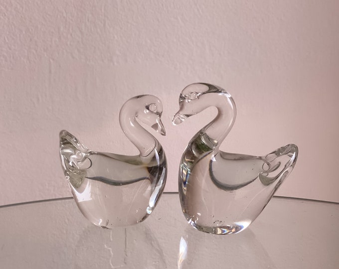 Vintage Crystal Goose Pair found by Willabird Designs Vintage Finds