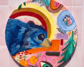 Bear Shiny Resin Painting by Willabird Designs Artist Amber Petersen