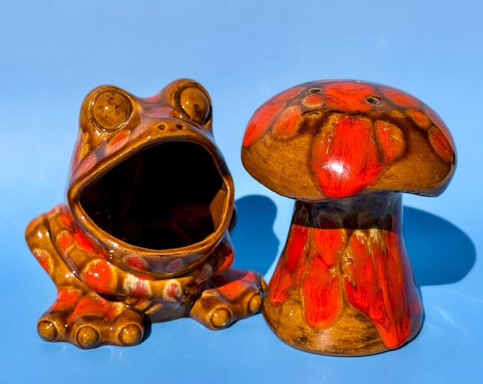 1970’s Arnel’s Scrubby Frog & Mushroom Shaker found by Willabird Designs Vintage Finds