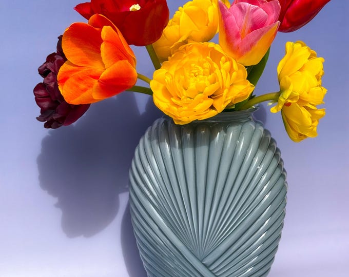 1980’s Anchor Hocking Art Deco Plissé Glass Vase found by Willabird Designs Vintage Finds