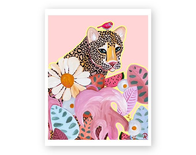 Leopard Eco-Friendly 8x10 Art Print by Willabird Designs Artist Amber Petersen