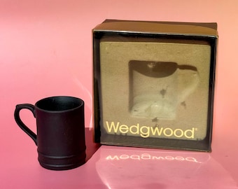 Vintage Wedgwood Black Basalt Jasperware Mini Tankard, 1960s