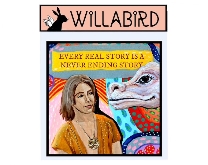 Neverending Story Magnet by Willabird Designs Artist Amber Petersen. Auryn, Atreyu, Falcor. Every real story is a never ending story