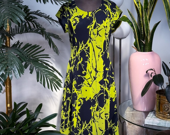 Brat Girl Dill Green Vintage Neon Dress found by Willabird Designs Vintage Finds