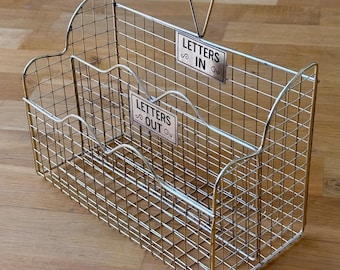 Mid Century Desk Organizer, Letters In, Letters Out, found by Willabird Designs Vintage Finds