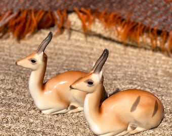 Mid Century Lomonosov Gazelles, Made in the USSR, found by Willabird Designs Vintage Finds