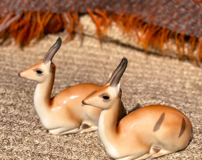 Mid Century Lomonosov Gazelles, Made in the USSR, found by Willabird Designs Vintage Finds