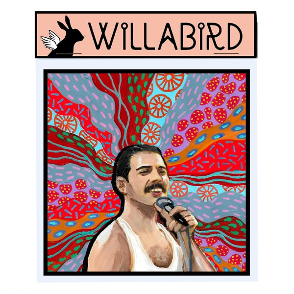 Freddie Mercury Queen Magnet by Willabird Designs Artist Amber Petersen