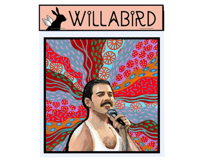 Freddie Mercury Queen Magnet by Willabird Designs Artist Amber Petersen