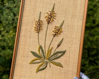 Mid Century Botanical Crewel found by Willabird Designs Vintage Finds