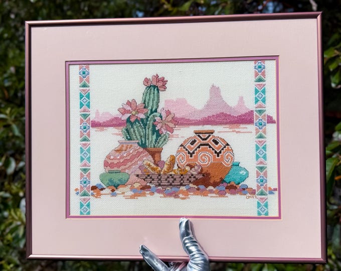 Vintage Southwestern Cross-stitch found by Willabird Designs Vintage Finds