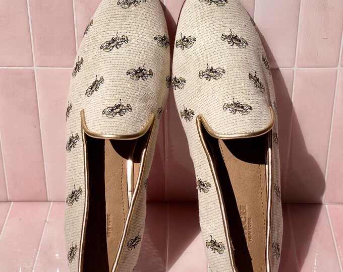 Vintage Coach Embroidered Lobster Loafers found by Willabird Designs Vintage Finds. US Women's Size 6.5