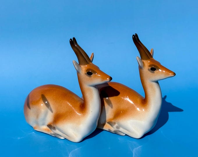 Mid Century Lomonosov Gazelles, Made in the USSR, found by Willabird Designs Vintage Finds